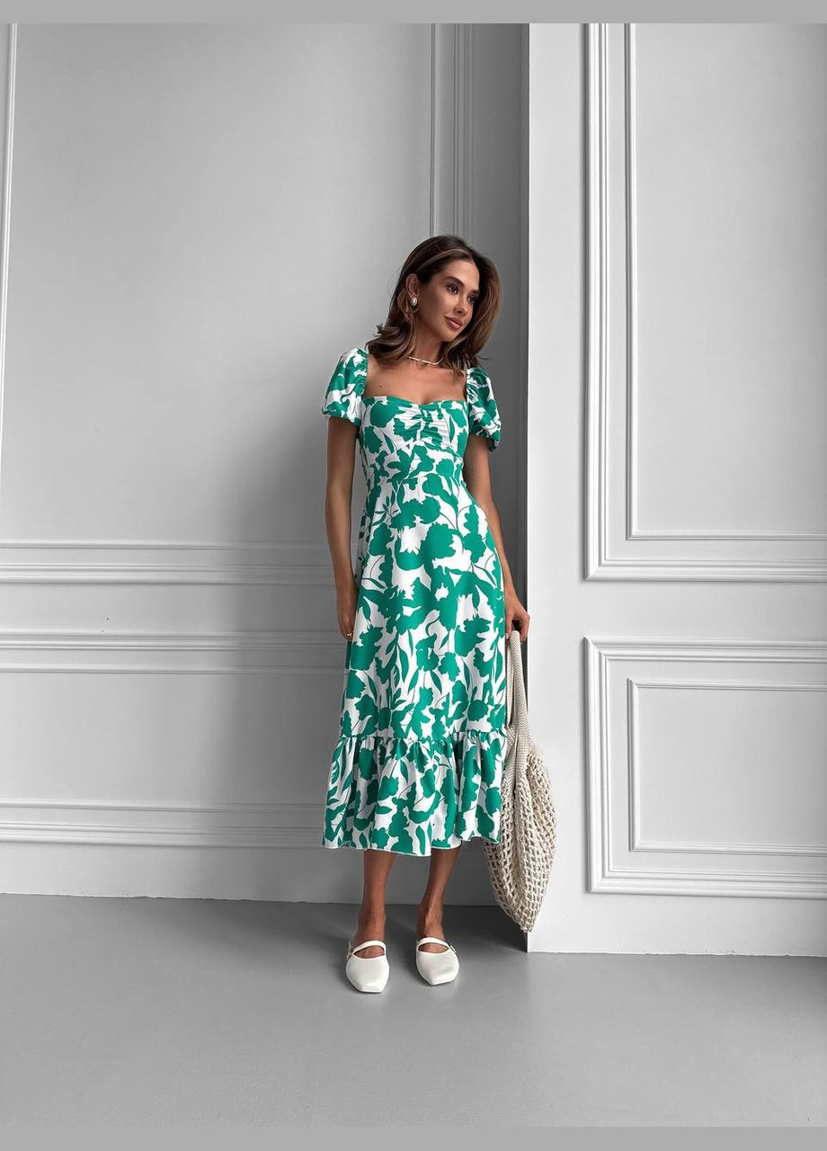 Зелена коктейльна, ділова, повсякденний, кежуал, вечірня жіноча сукня FINO Mode