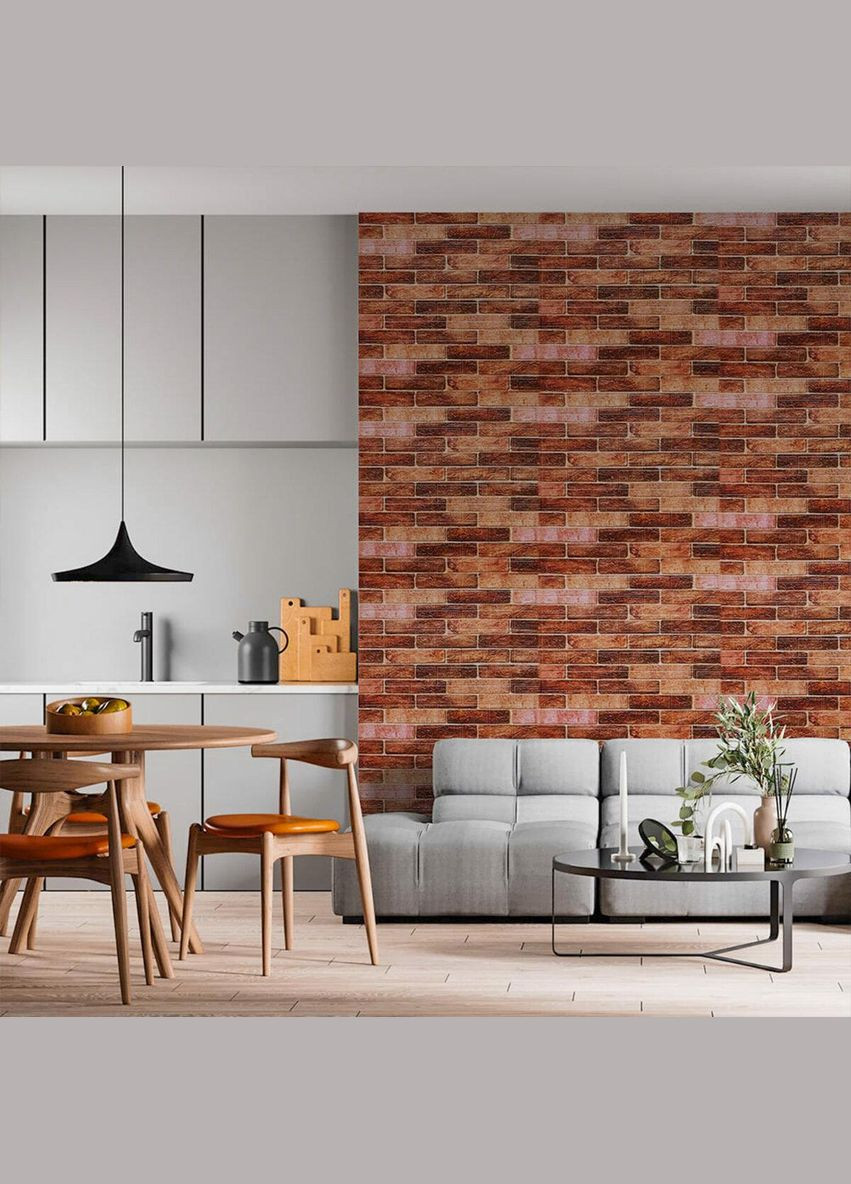 Самоклеящаяся 3D панель под коричневый катеринославский кирпич 19600x700x3мм SW-00001469 Sticker Wall (329897965)