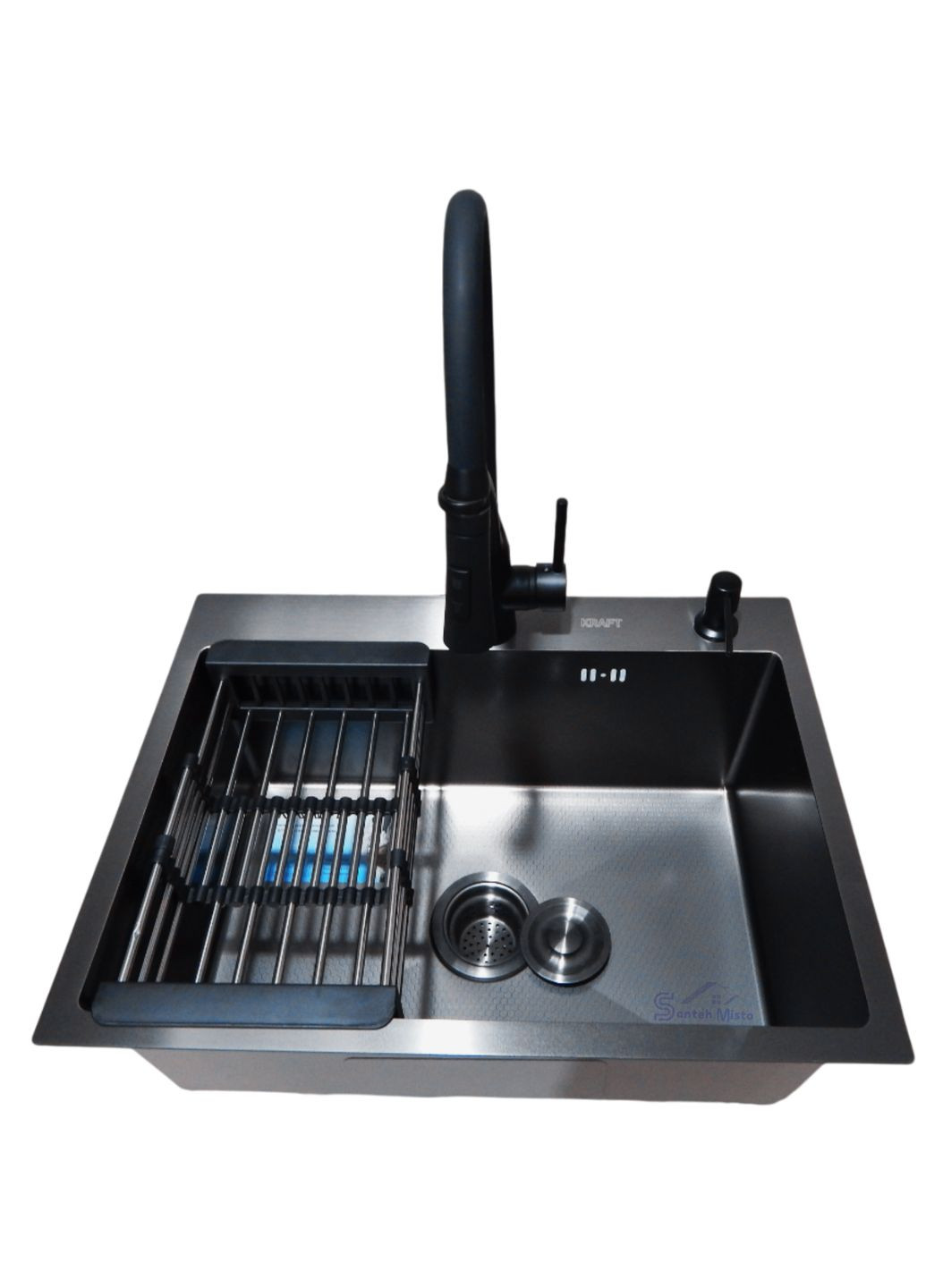 Кухонна мйка 4-в-1 (комплект) NANO BLACK PVD HS60*45 (3.0/1.0 мм) декор Kraft (361242223)