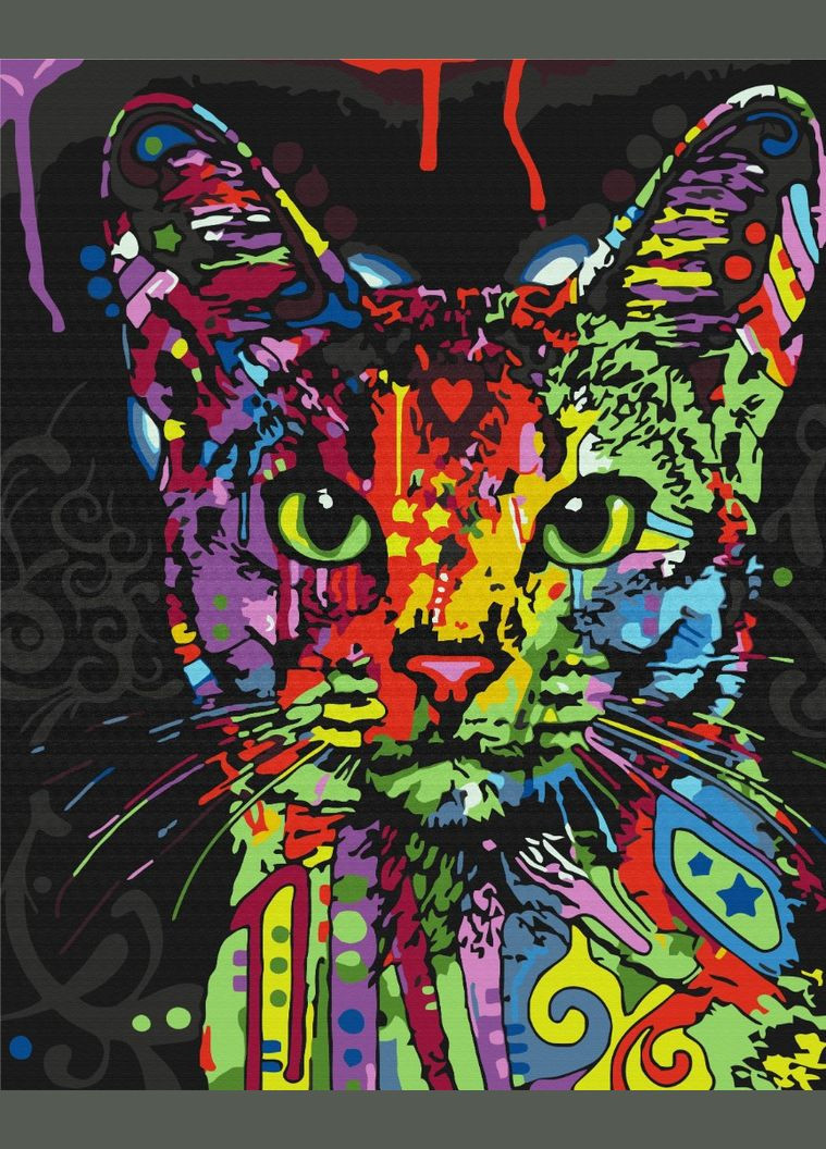 Картина по номерам Абисинская кошка Попарт картины в цифрах животного Раскраска по номерам 40х50 BS9868 Brushme (308988920)