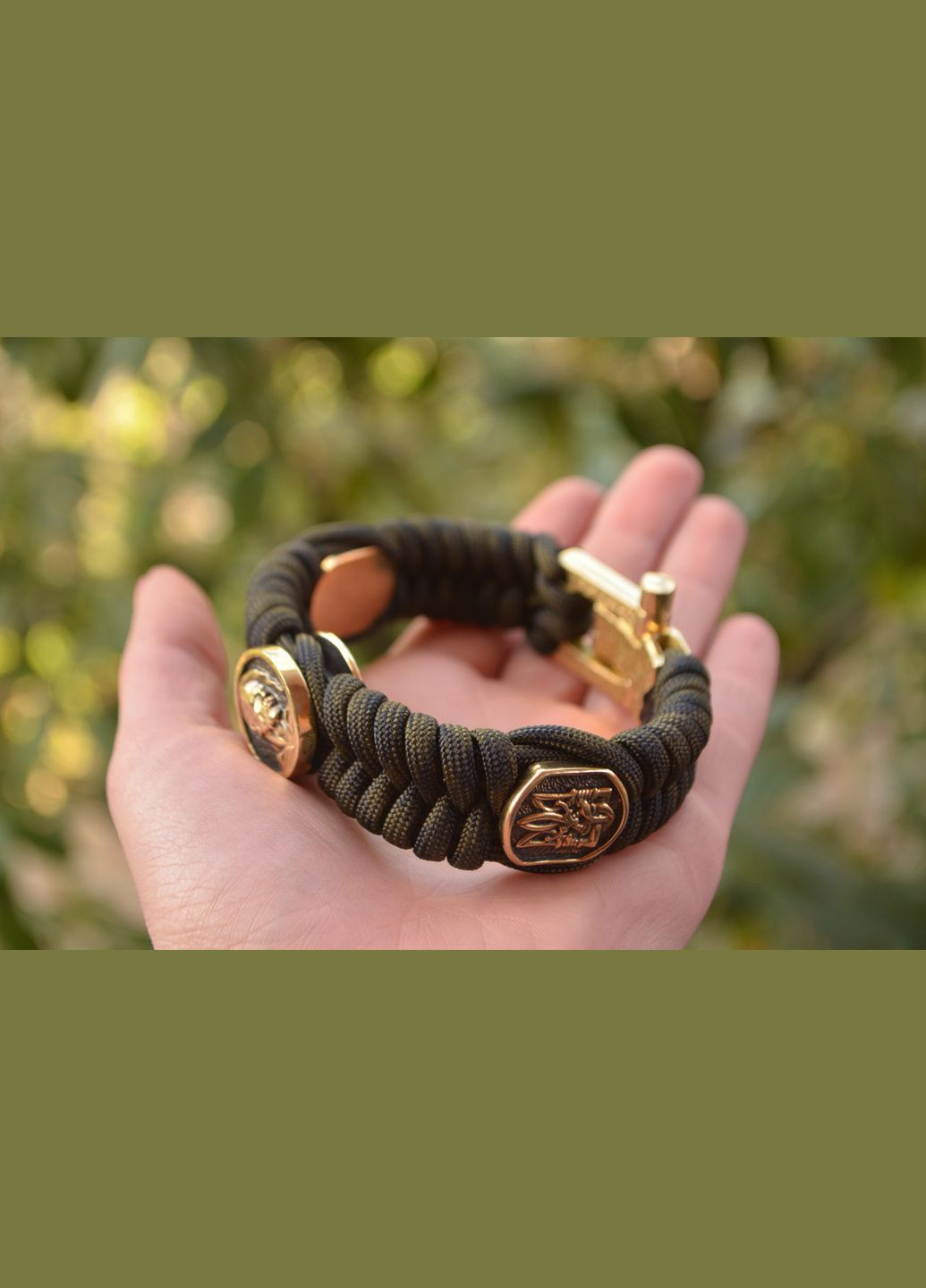 Браслет із Козаками та Гербами України ручного лиття з латуні з паракорду + брелок у подарунок No Brand (341738798)