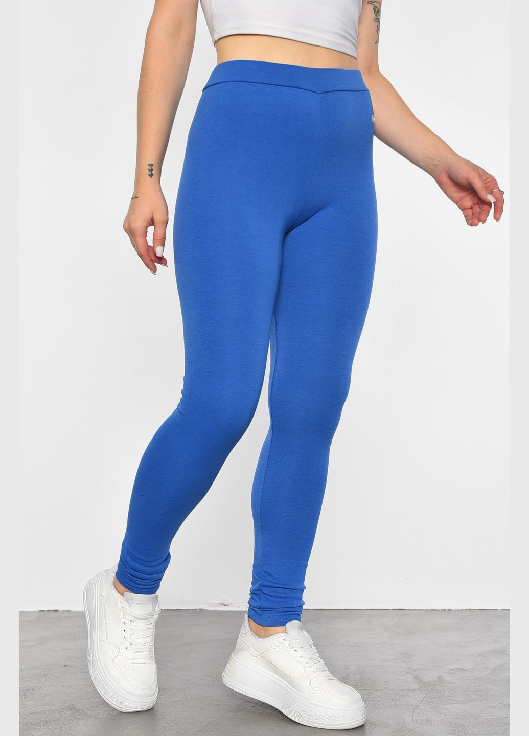 Лосини жіночі однотонні синього кольору Let's Shop (302786163)