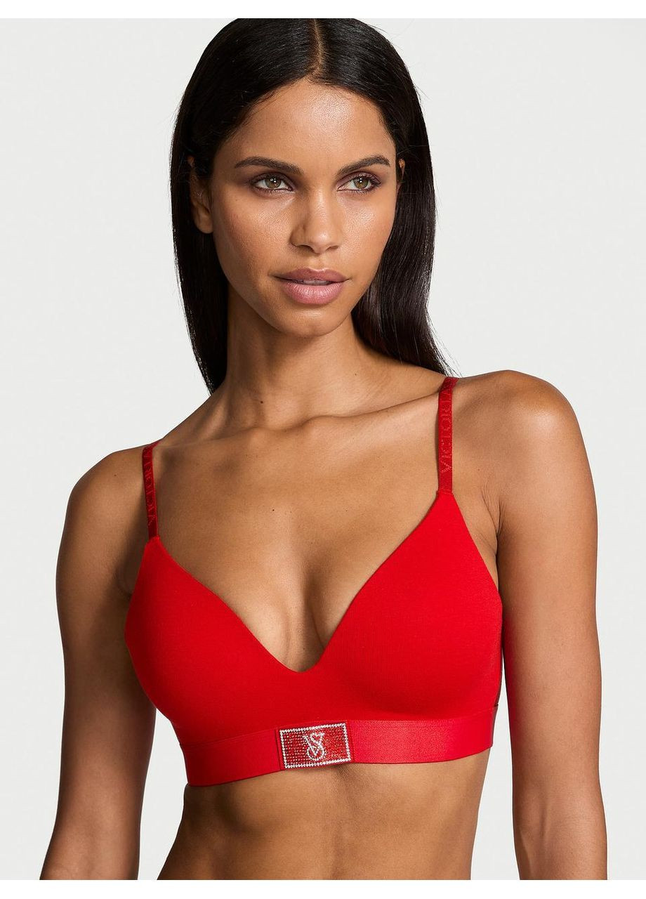Красный бюстгальтер shine lightly lined 70a Victoria's Secret без косточек хлопок