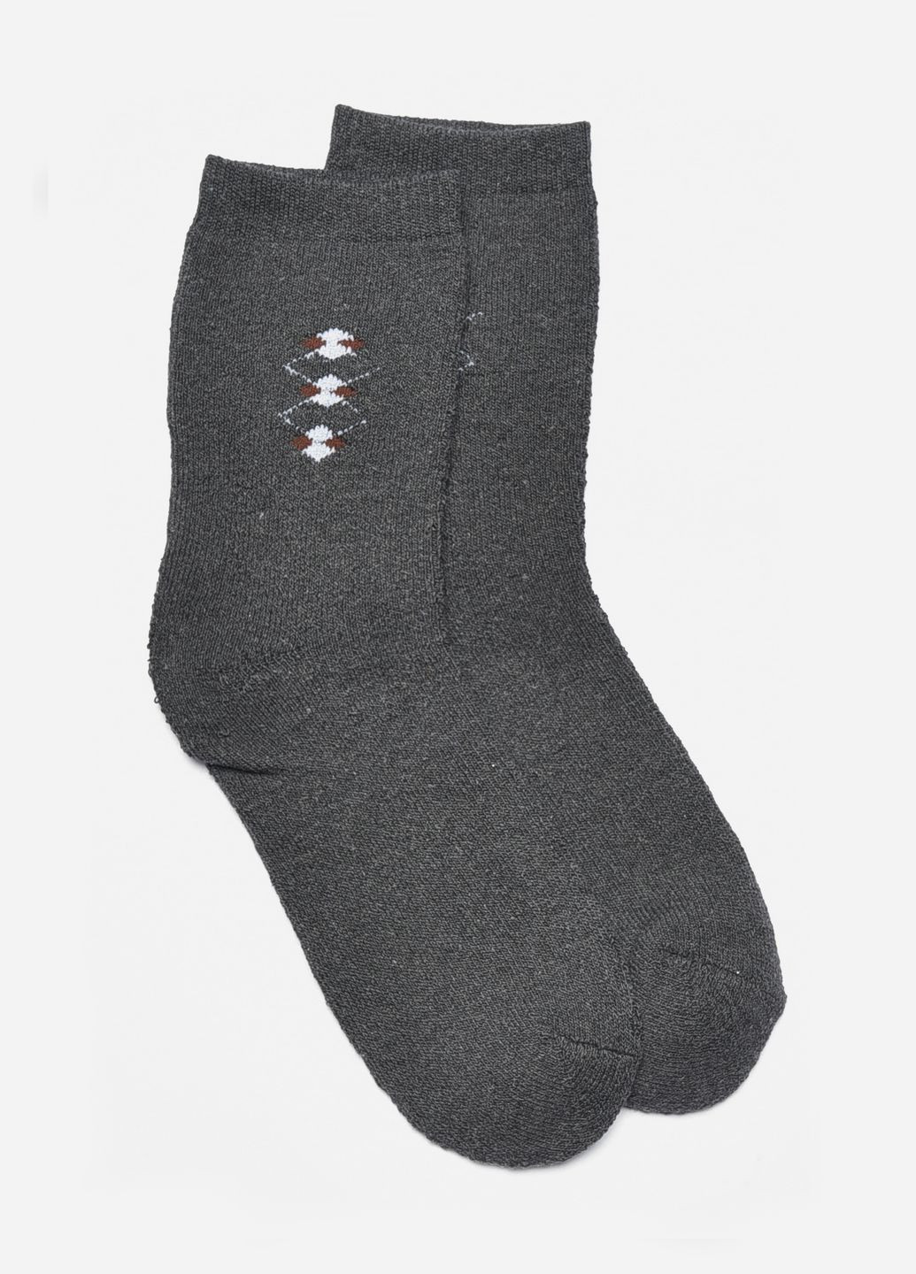Тёмно-серые носки мужские махровые темно-серого цвета Let's Shop однотонные (306812913)