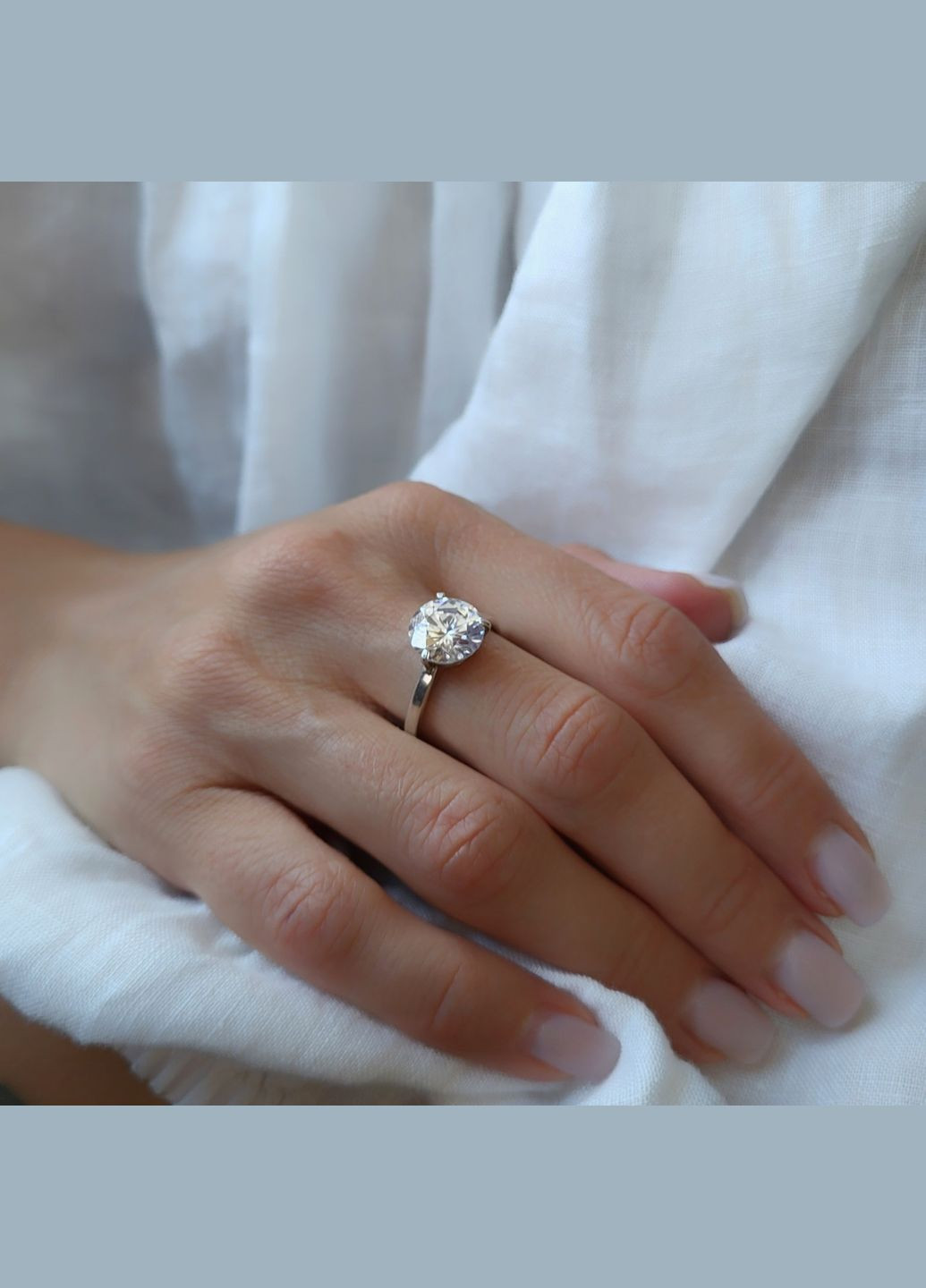 Серебряное кольцо с Большим Белым камнем 18.5 размер серебро 925 пробы 2.08г 1455 No Brand (306743048)