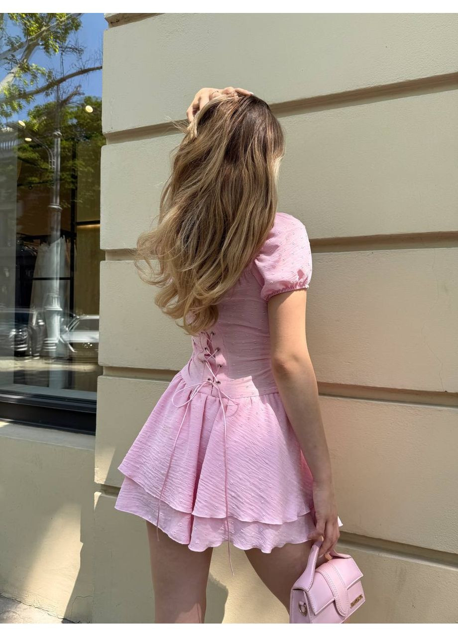 Рожева повсякденний, коктейльна, вечірня, кежуал жіноча сукня-комбінезон FINO Mode