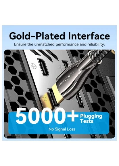 Кабель мультимедийный HDMI M to HDMI M 12.0m V2.0 4K60Hz braided zinc alloy black (ALMBM) Vention HDMI M to HDMI M 12.0m V2.0 4K60Hz braided zinc al (391709454)