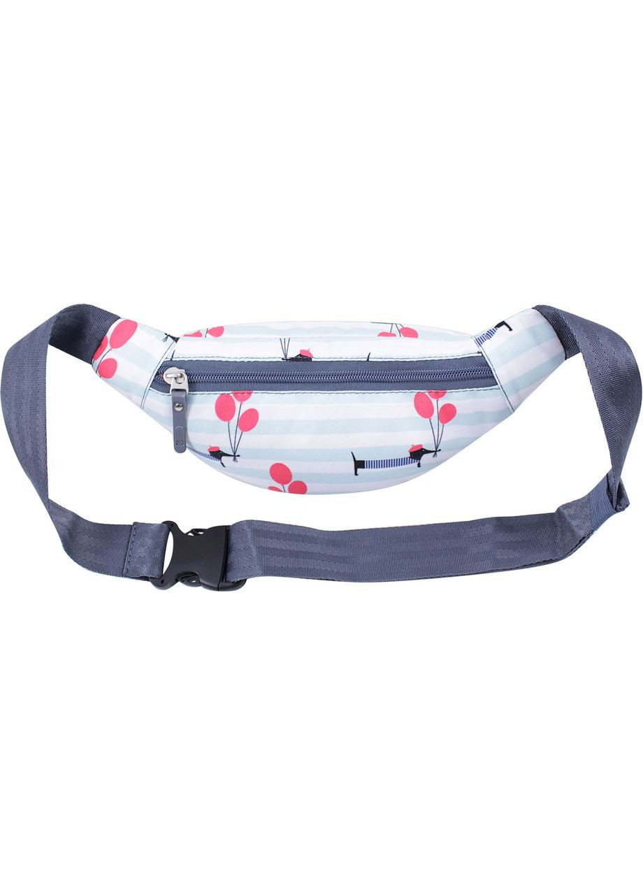 Молодіжна напоясна сумка-бананка "Такса з кульками" жіноча Bella 2 л водонепроникна тканина 821 Bagland (298920825)