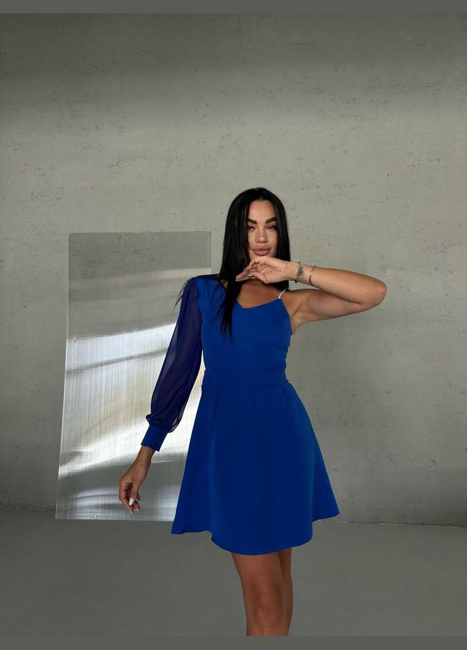 Синя повсякденний сукня DK/DL Мода без кордонів однотонна