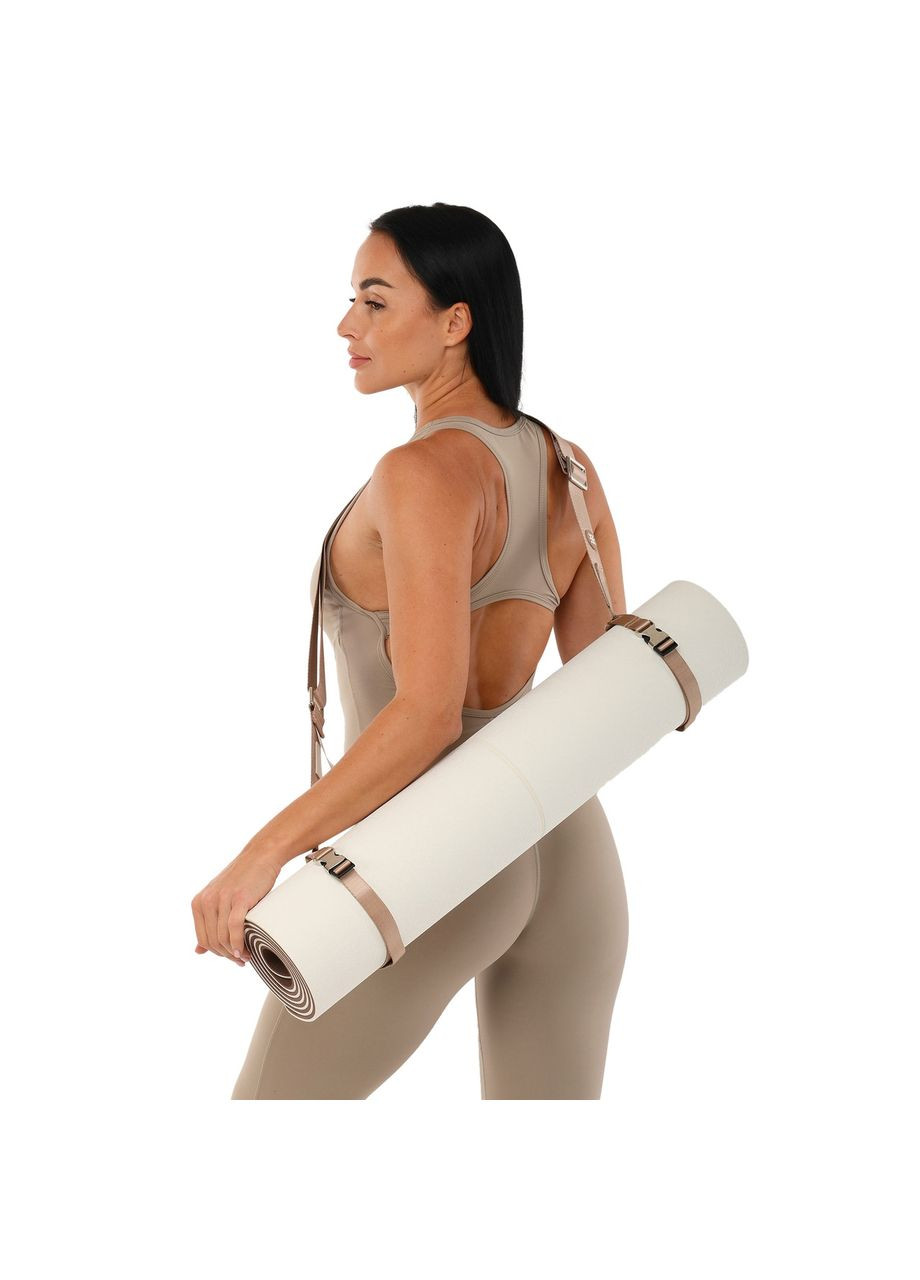Ремінь-стяжка для перенесення килимка YOGA MAT STRAP LB7084 (поліестер, розмір 150х3,8х1см, коричневий) Bloom (361436826)