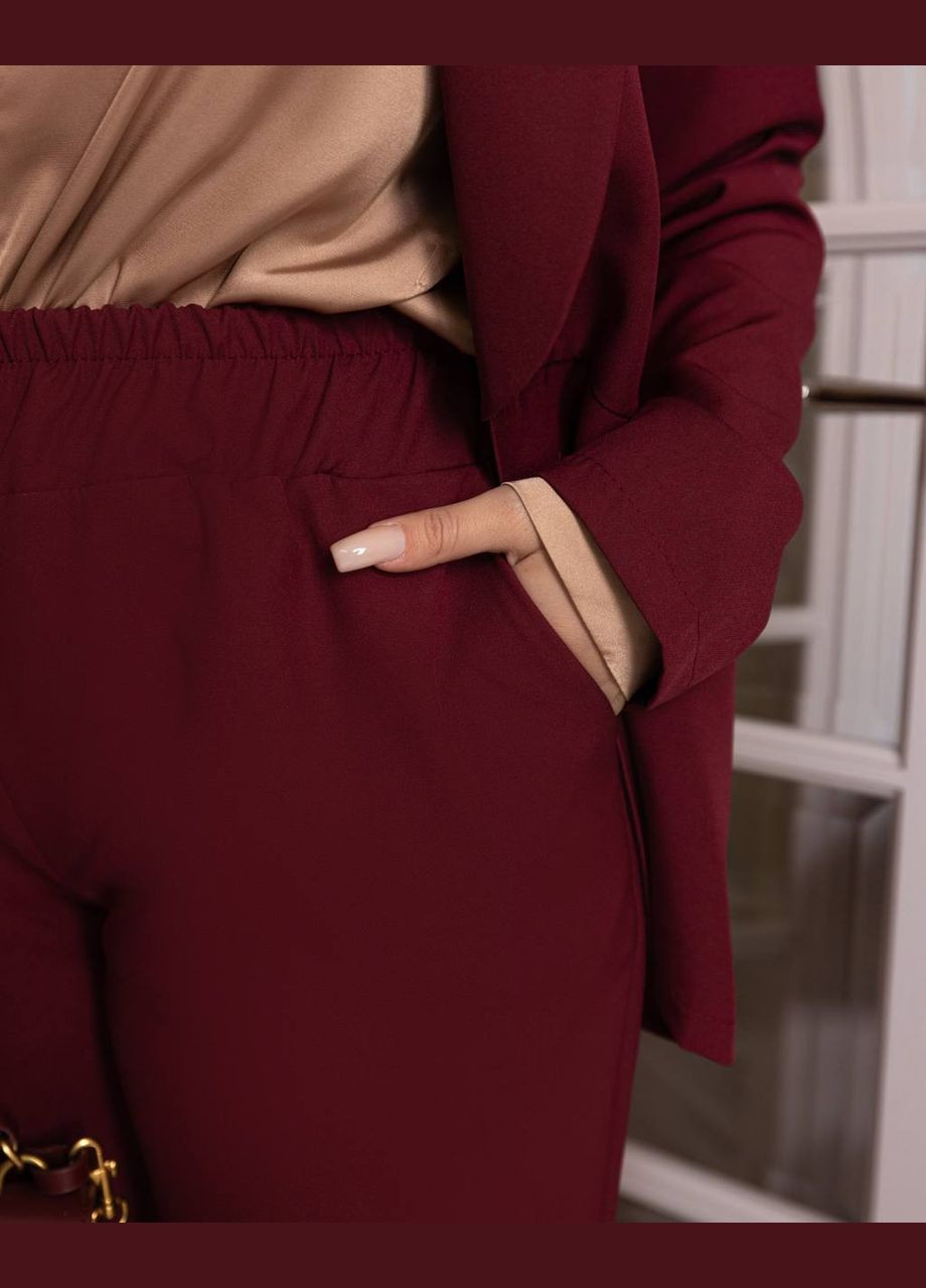 Женский костюм брюки и пиджак цвет марсал р.50/52 450155 New Trend (282434818)