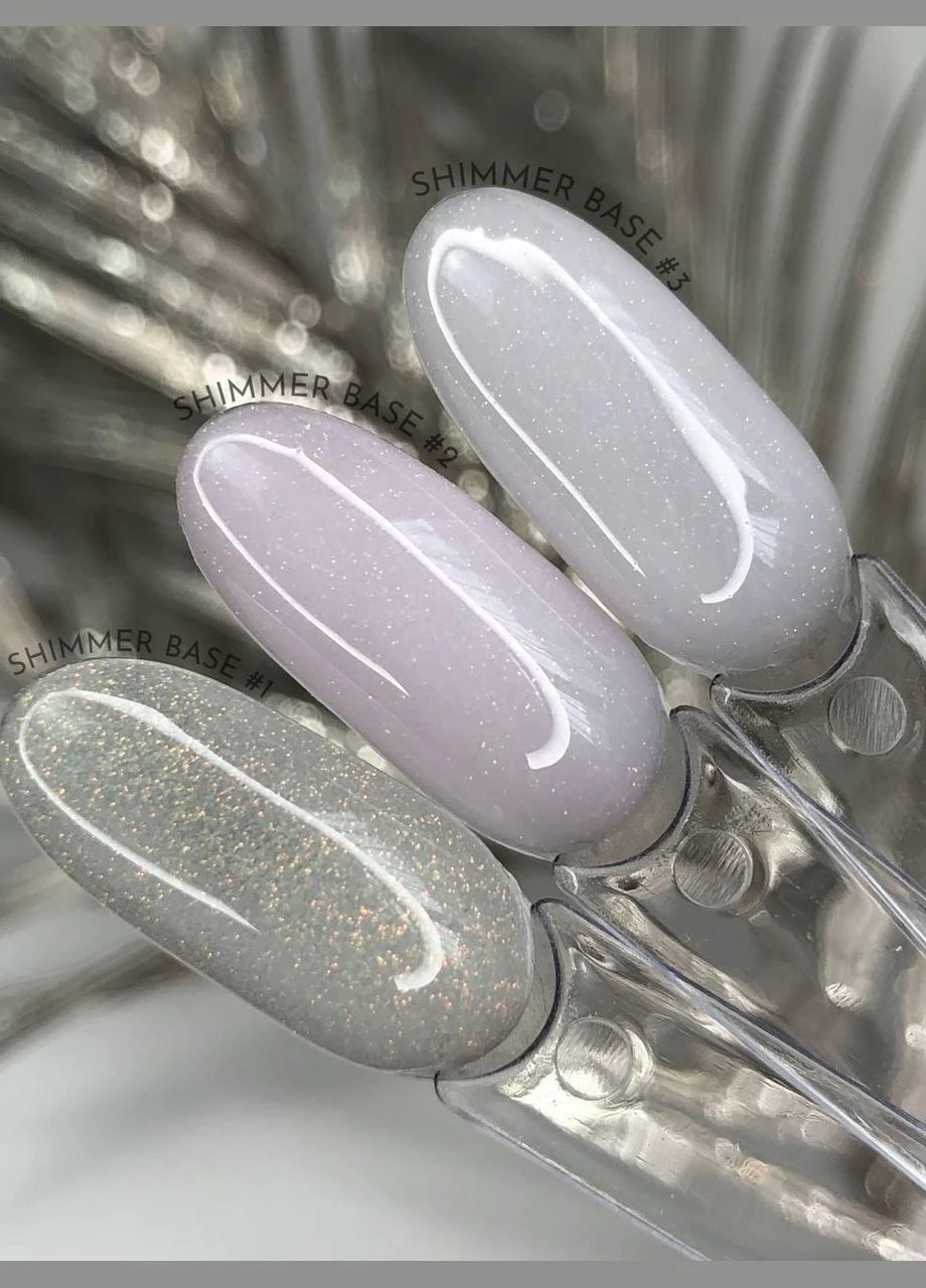 Камуфлююча каучукова база для гель лаку з шиммером Shimmer Base 15 мл (Палітра) Crooz (377167252)