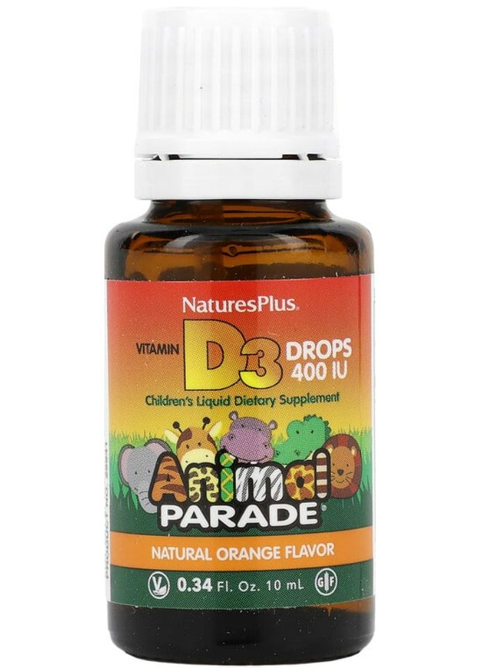Vitamin D3 Liquid Natures Plus Vitamin D3 Liquid Drops Animal Parade 10ml Orange Nature's Plus (359473352)
