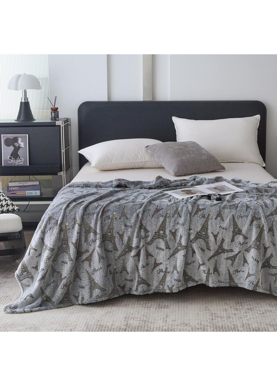 Плед-покривало з мікрофібри День-Ніч зі світлонакопичувачем "Love на сірому" Colorful Home (372713196)