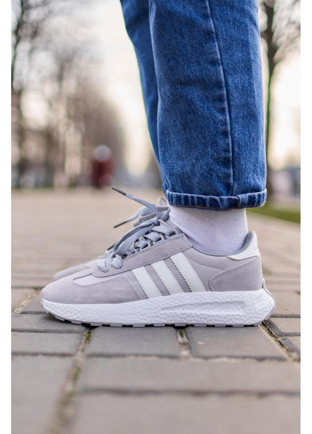 КРОССОВКИ ЖЕНСКИЕ ADIDAS RETROPY WHITE GREY АДИДАС РЕТРОПИ No Brand серые демисезоны (367168964)