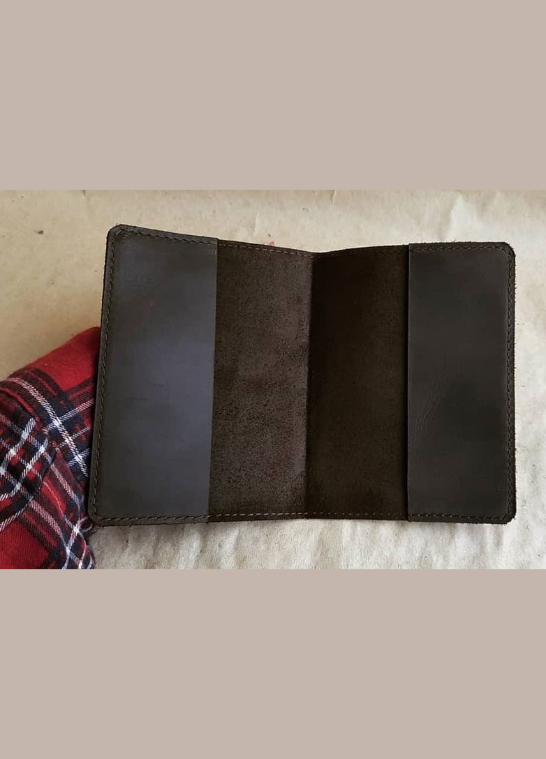 Кожаная Обложка на паспорт натуральная кожа, 14х10 см темно-коричневая No Brand (329746585)