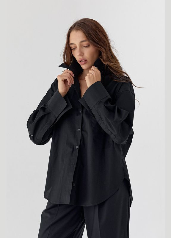 Чорна базова подовжена сорочка ARTMON