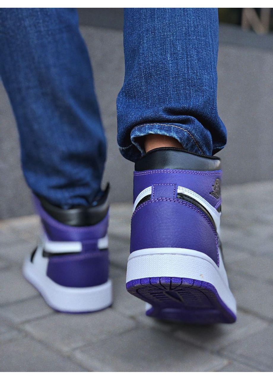 Білі Зимовий кросівки чоловічі nike air jordan retro 1 high purple найк аір джордан No Brand