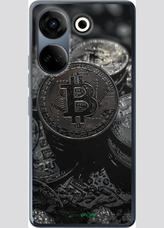 Чехол на Tecno Camon 20 Pro Black Bitcoin "6090u-3100-70447" Endorphone (329908327)