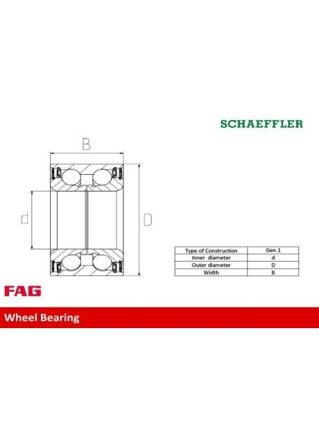 Подшипник ступицы MB W163 передн. мост (Пр-во ) 713 6677 40 FAG (366205108)