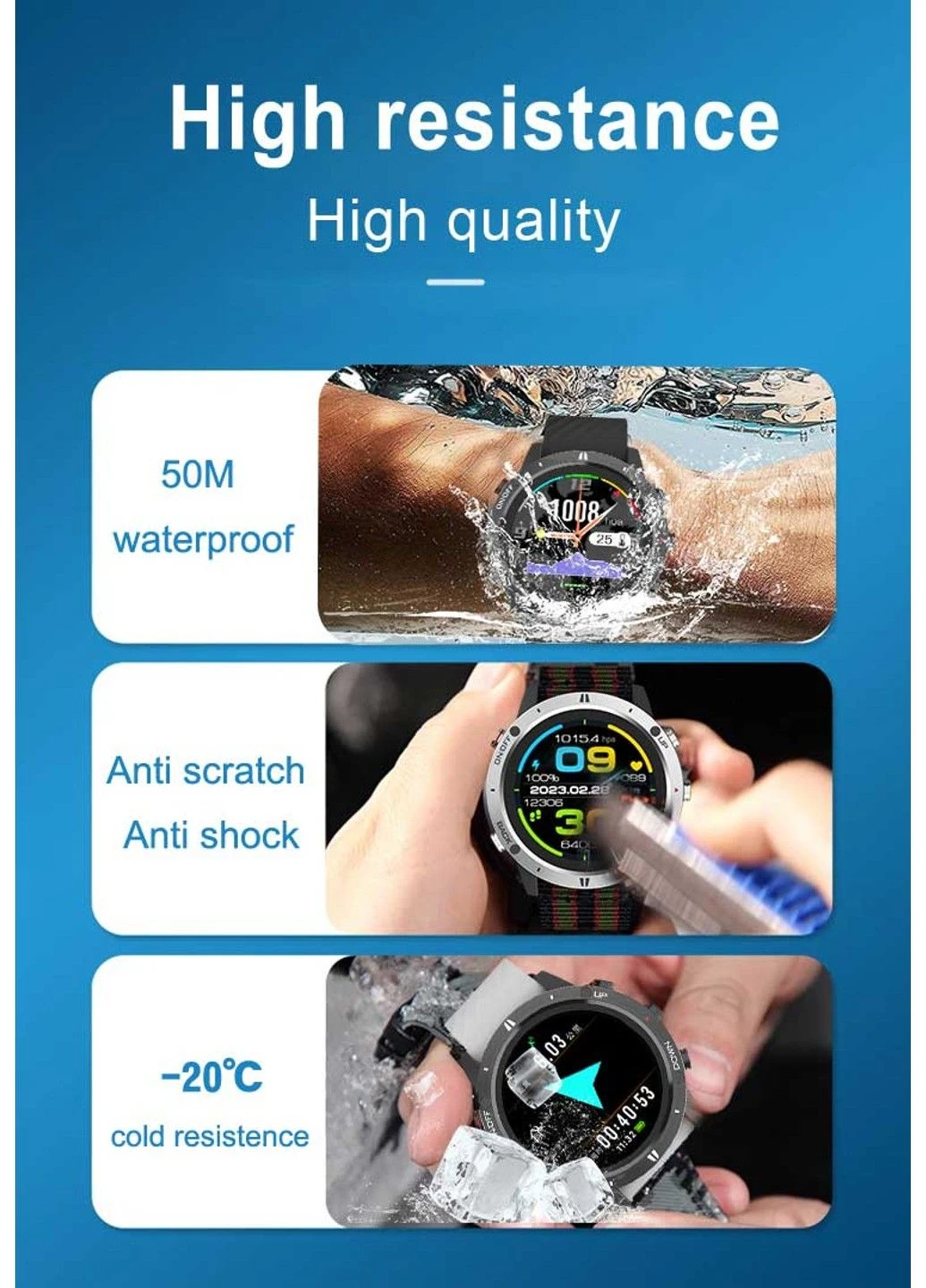 Мужские тактические водонепроницаемые часы G5 GPS с компасом, барометром, пульсометром Sunroad (299152933)
