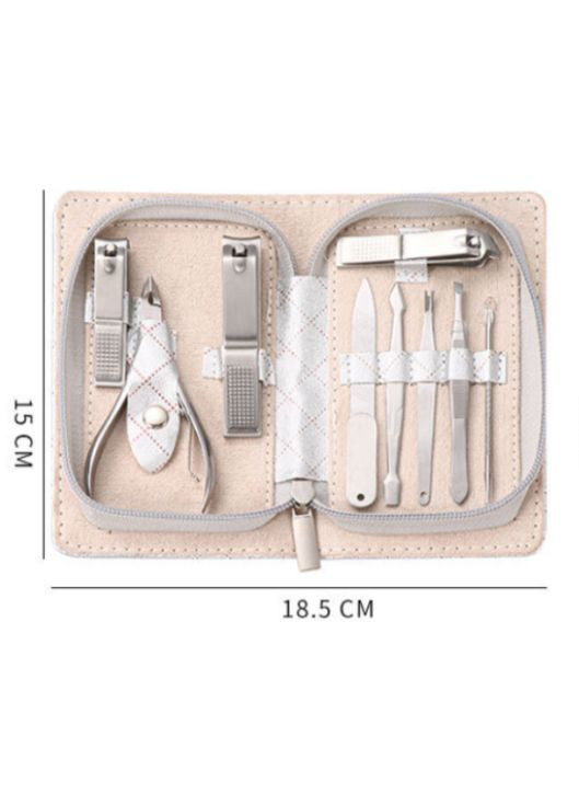 Набір для манікюру та педикюру Manicure 9 предметів зі сталі в сумці Silver Max-Manicure (297949510)