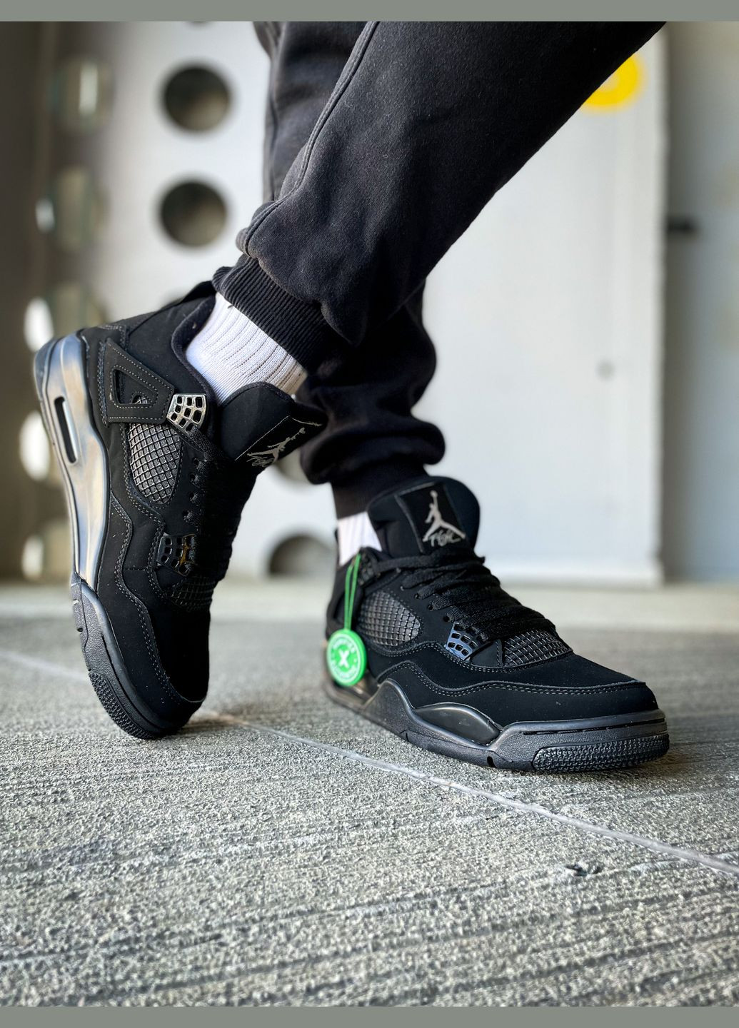 Черные демисезонные кроссовки мужские и женские nike jordan retro 4 black cat | найк джордан ретро 4 черные No Brand