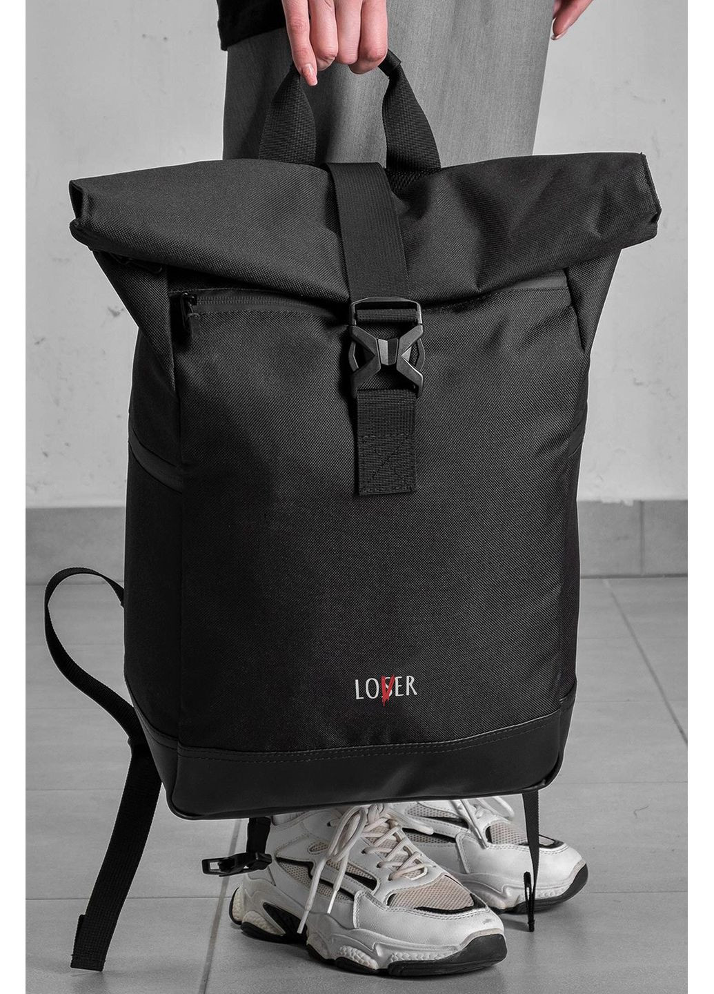 Женский Повседневный Рюкзак Роллтоп Школьный С Принтом Lover Black Without (360641716)