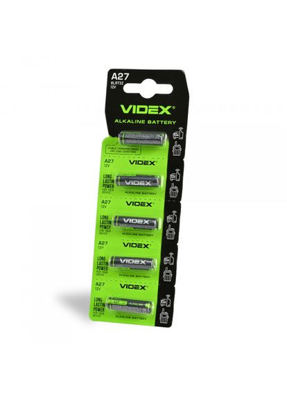 Батарейка щелочная А27 5шт BLISTER CARD Videx (364236801)