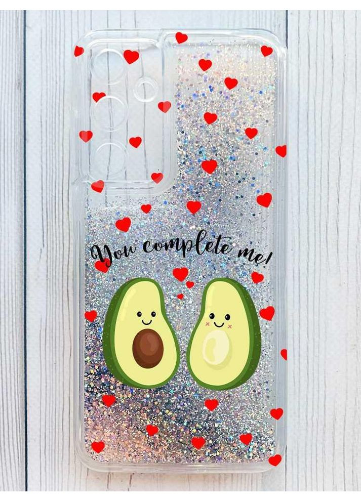 Чехол с плавающими серебряными блестками на Samsung Galaxy A15 Парочка Авокадо (принт 307) Creative (362025654)
