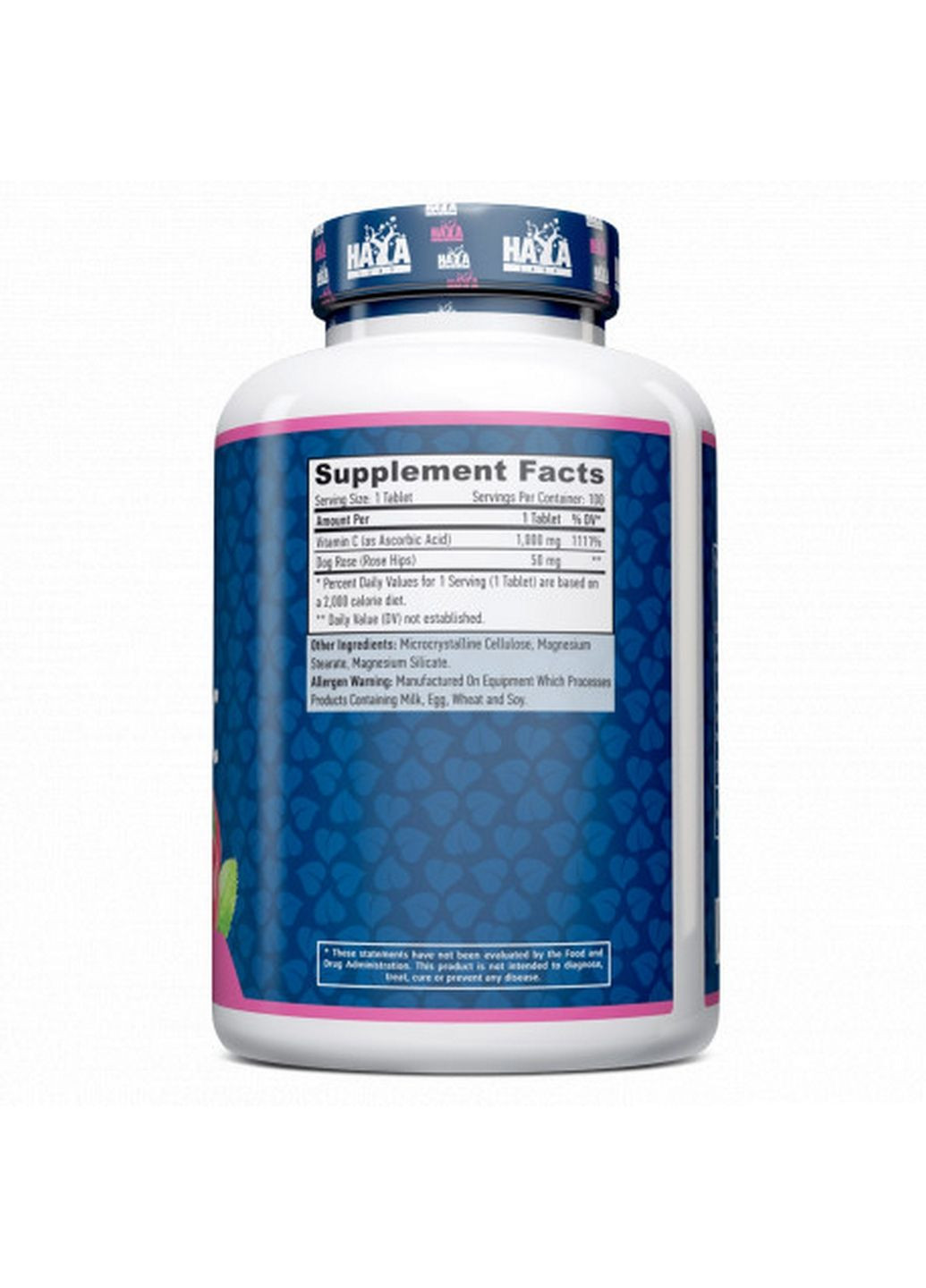 Вітаміни та мінерали High Potency Vitamin C 1000 mg with Rose Hips, 100 таблеток Haya Labs (293342152)