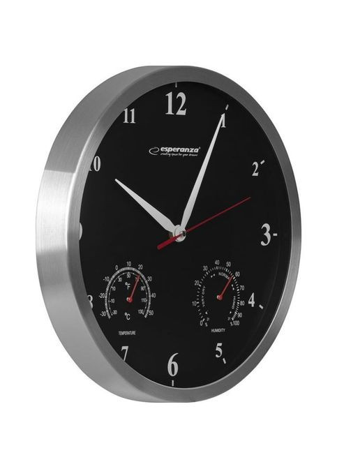 Настінний годинник (EHC008K) Esperanza Wall Clock Washington 30 см Black (356149641)