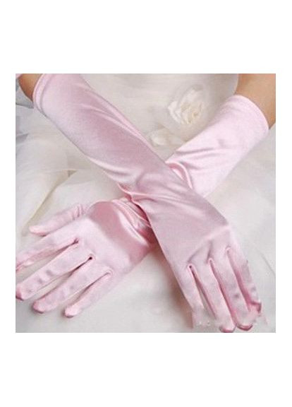 Перчатки атласні рожеві No Brand (356676149)