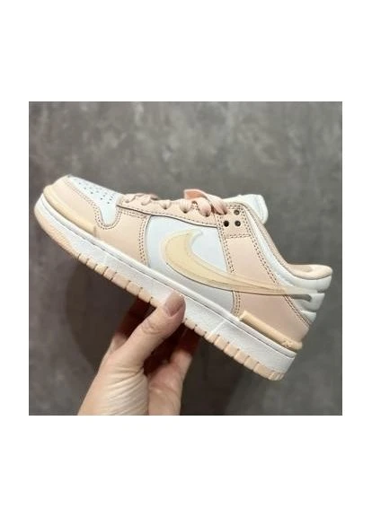 КРОССОВКИ ЖЕНСКИЕ NIKE SB DUNK LOW CORAL WHITE НАЙК СБ ДАНК No Brand розовые демисезоны (368884732)