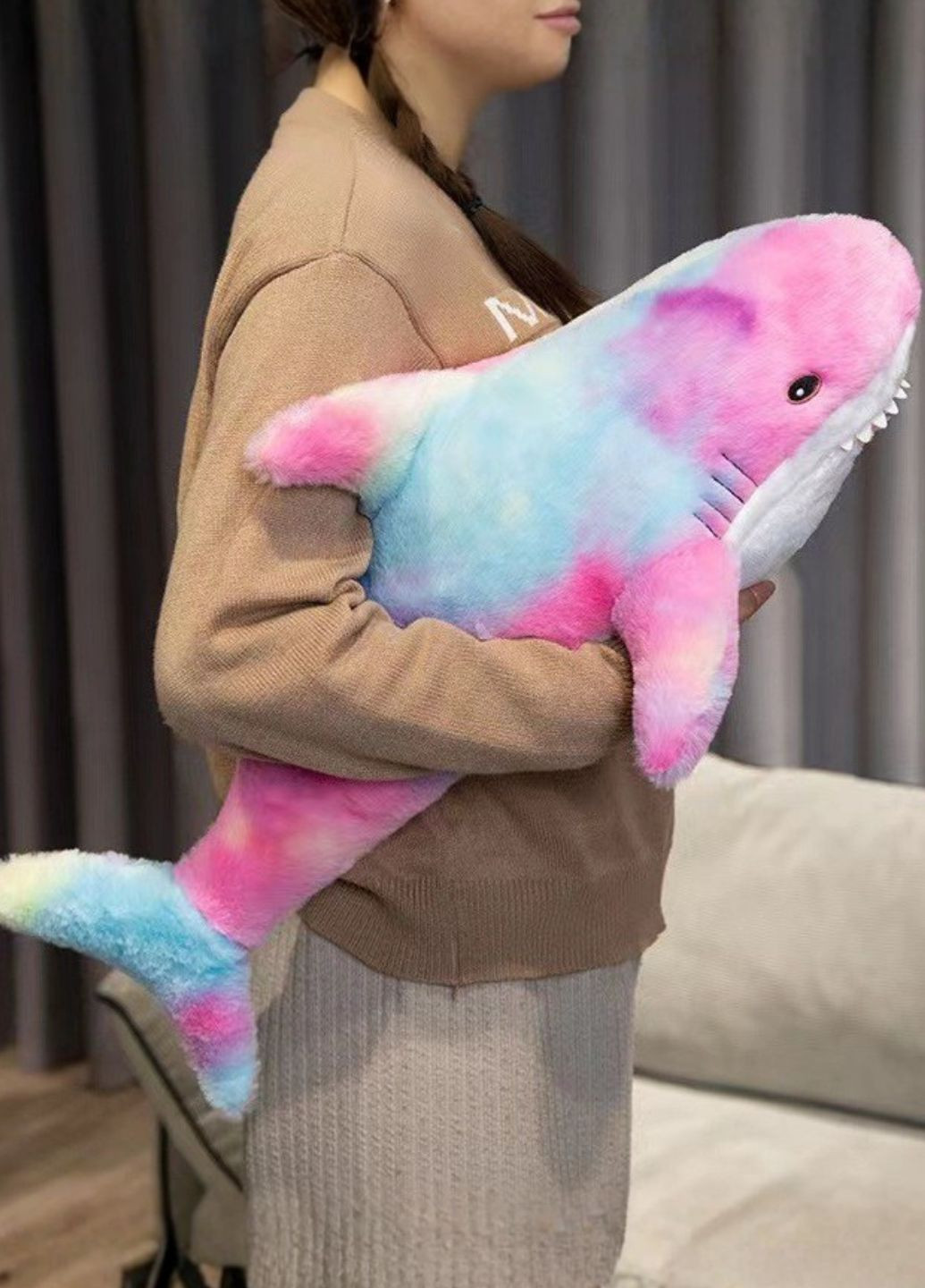 М'яка іграшка Акула пастельна 100 см плюшева подушка декоративна My Kigu (370850582)