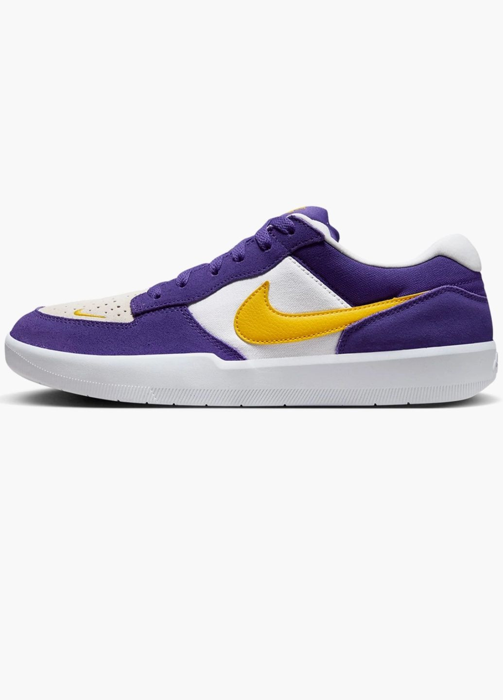 Белые всесезонные кроссовки унисекс sb force 58 skate shoes white/violet dv5477-500 Nike