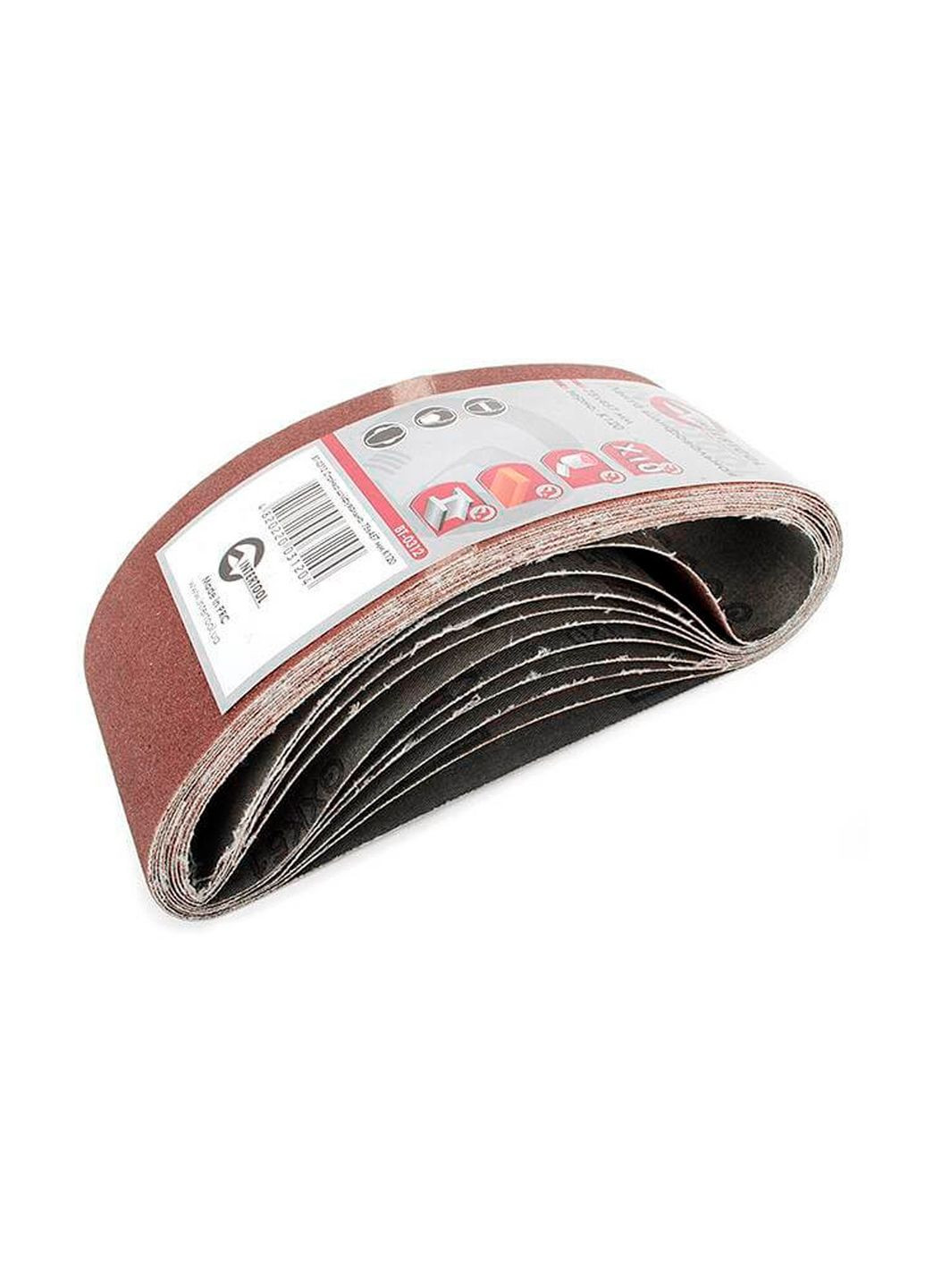 Шлифовальная лента для обработки для дерева и металла 75 х 457 мм зернистость Р120 (10 шт.) Intertool (332203167)