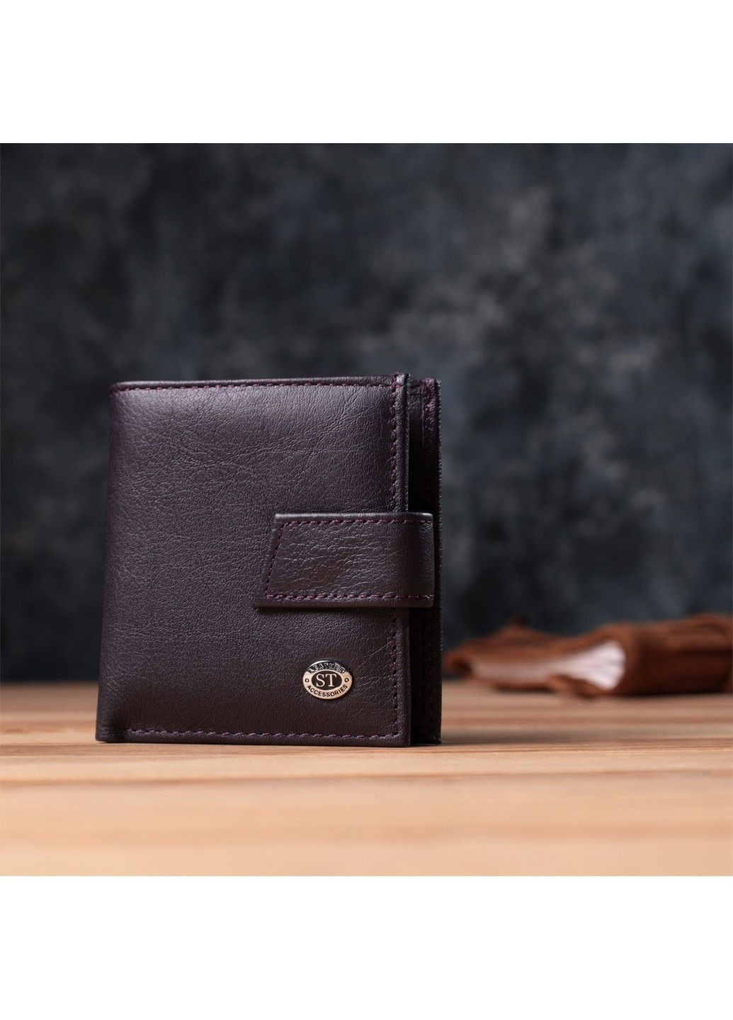 Компактний жіночий гаманець із натуральної шкіри 22855 Коричневий st leather (318823535)