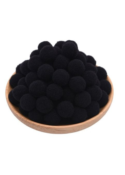 Помпончики велюровые, 1,5 см, черные, 30 шт No Brand (341731269)