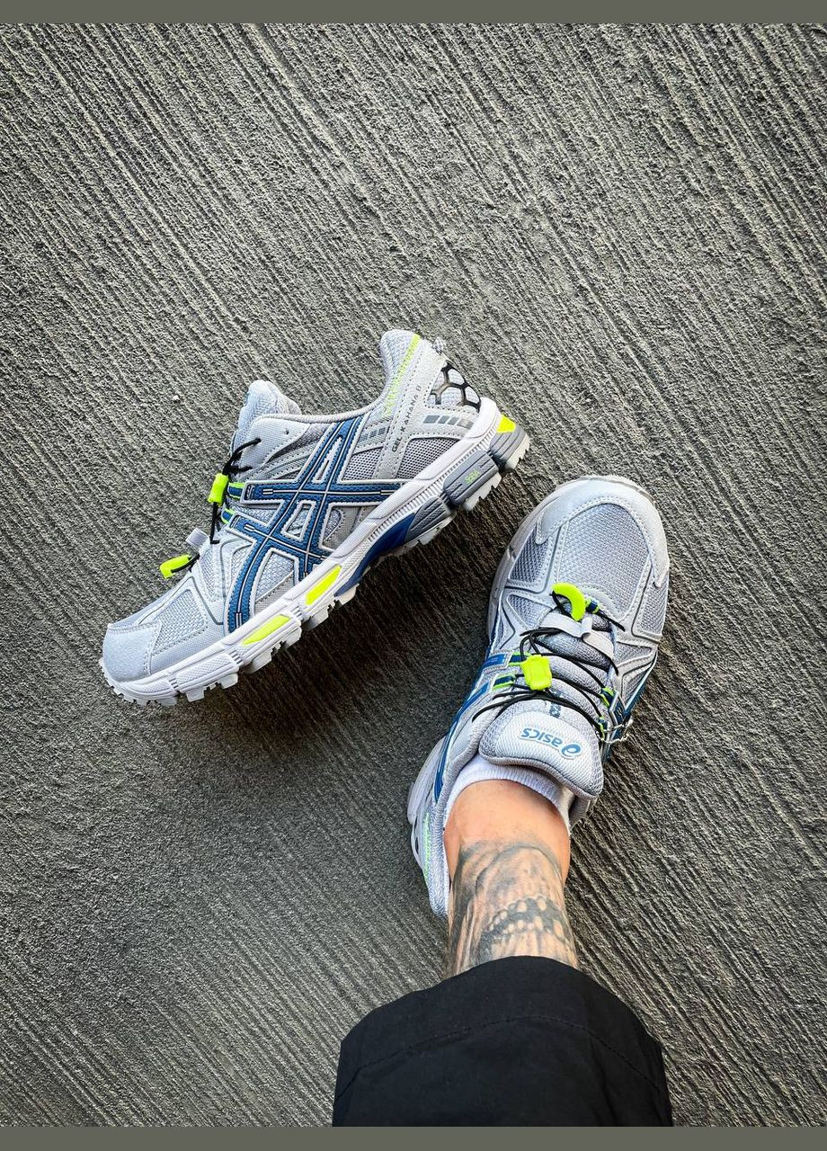 Сіро-синій Осінні чоловічі кросівки asics white black No Brand Gel-Kahana 8