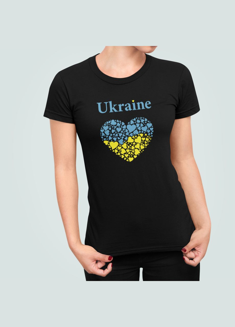 Жіноча патріотична футболка з принтом Ukraine Герб Серця Stedman - (332989356)