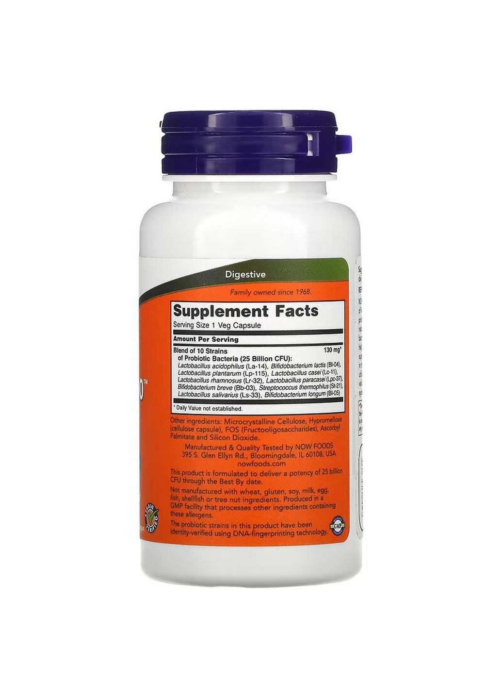 Пробиотики и пребиотики Probiotic-10 25 billion, 100 вегакапсул Now (315874601)