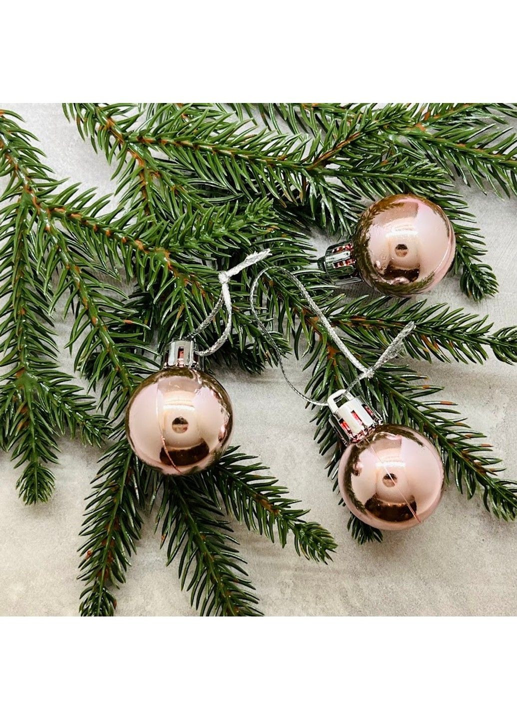 Маленький новогодний шар блестящий d=3 см, цвет розовый, поштучно. No Brand (307830346)