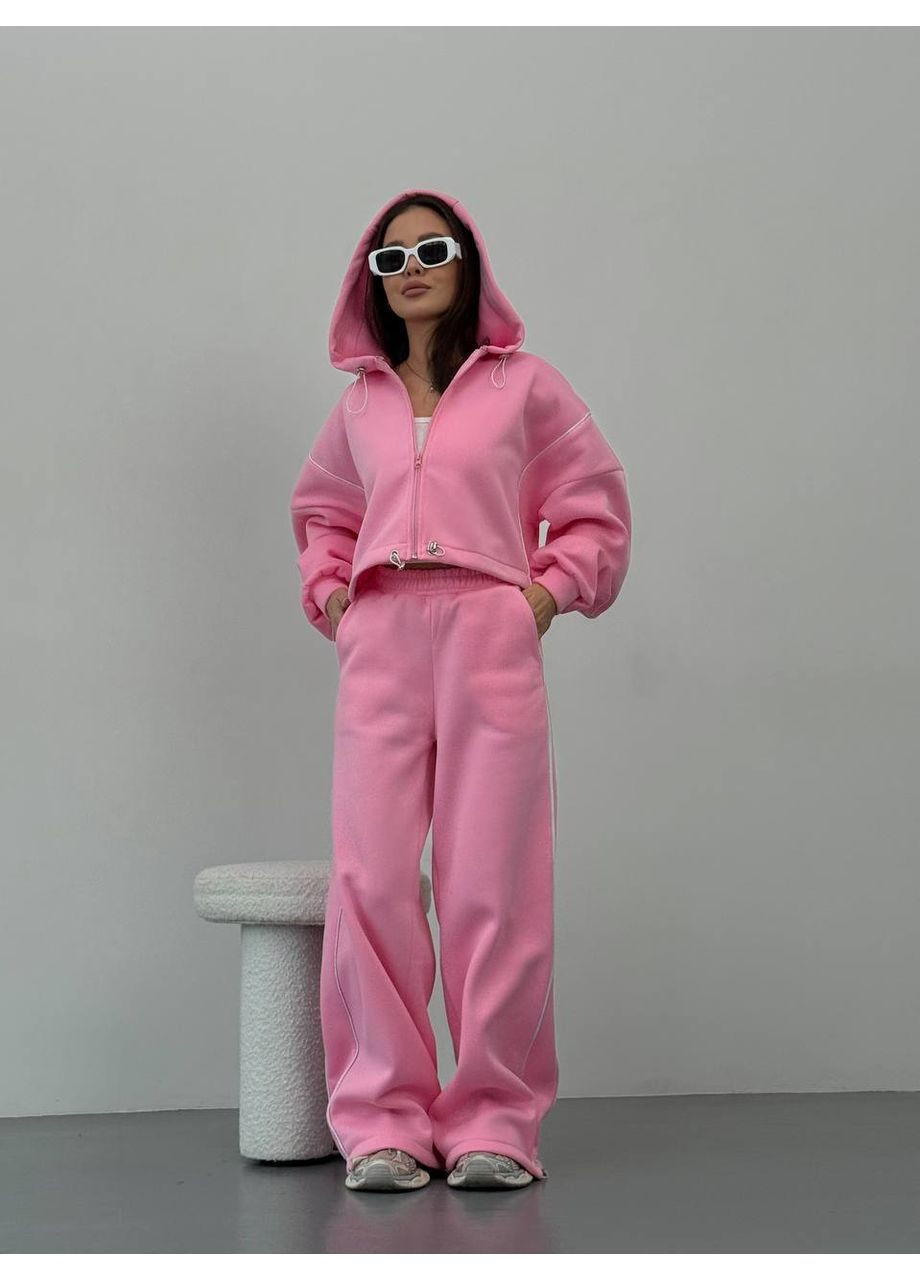 Жіночий спортивний костюм на флісі oversize з короткою кофтою Nositi 1870-13-500 (371641104)