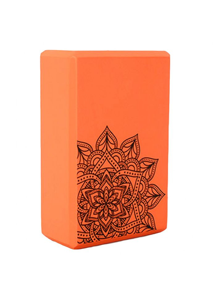 Блок для йоги и растяжки оранжевый EVA для тренировок и фитнеса опорный блок для новичков Metr+ (368756120)