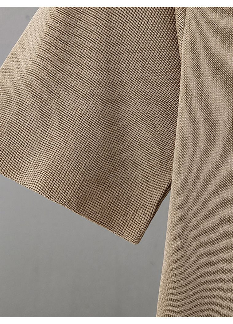 Темно-бежевое кэжуал летнее трикотажное платье для беременных женщин jtu-24 а-силуэт Number Nine