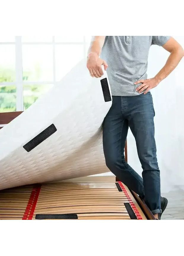 Липучка двостороння прямокутна на клейкій основі 16×70 мм Чорні No Brand (358205216)