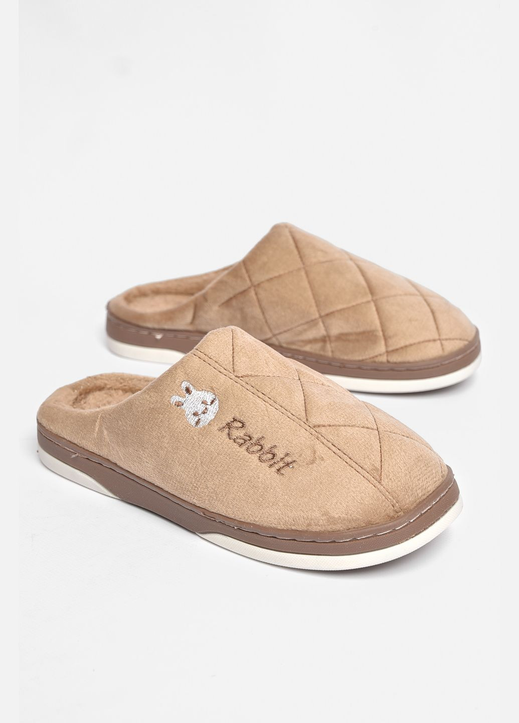 Капці кімнатні чоловічі коричневого кольору на хутрі Let's Shop (302713189)