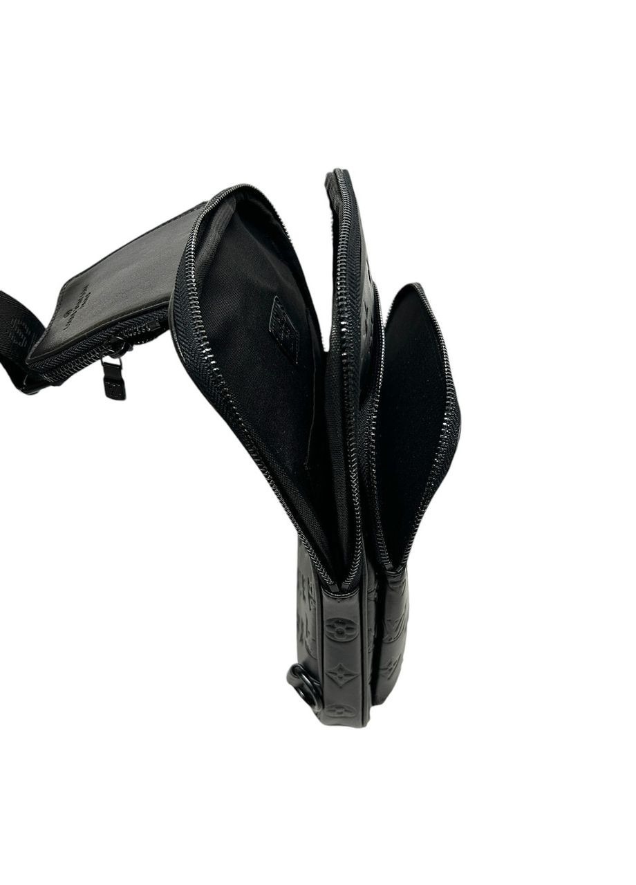 Мужская нагрудная сумка LV из эко-кожи PU-76131-B черная 31 x 19 x 5 No Brand (372744681)