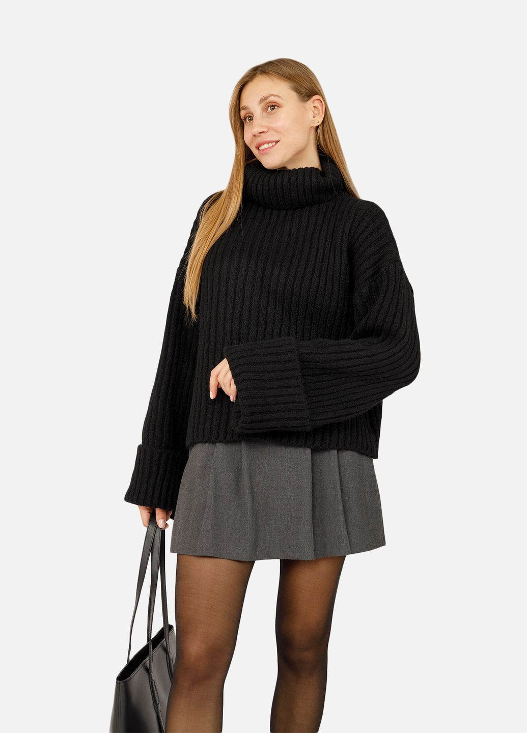 Черный зимний женский свитер цвет черный цб-00262486 Daisy